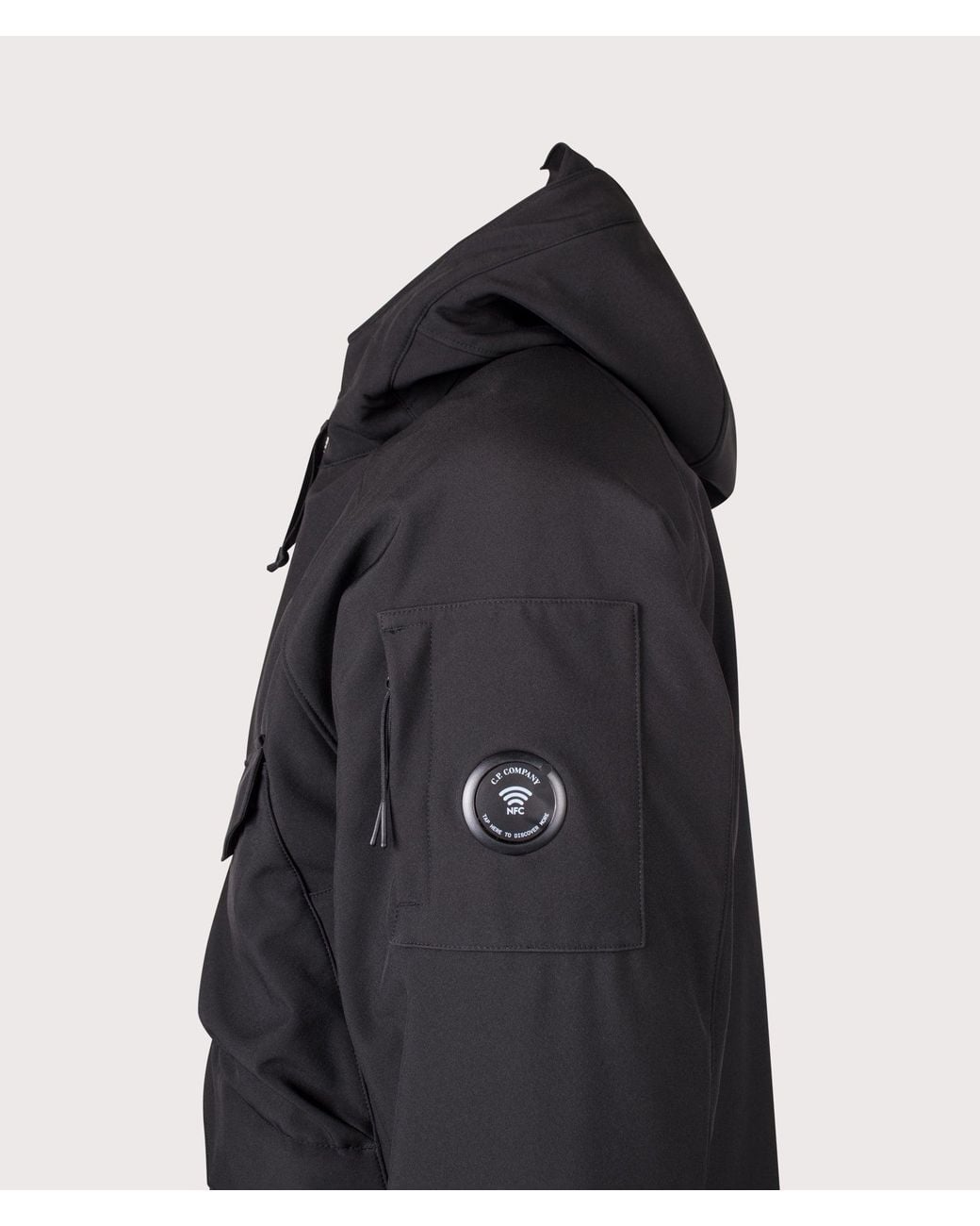 C P Company Blue C.P. Shell-R Padded Hooded Lens Jacket for men