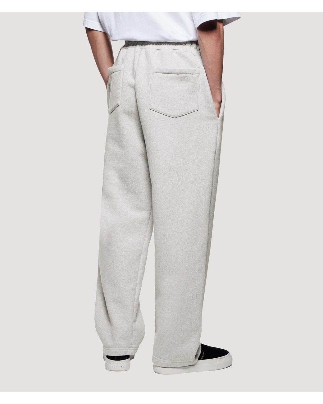MKI Miyuki-Zoku Gray Relaxed Fit 800 Gsm Superweight Wide Leg Joggers for men