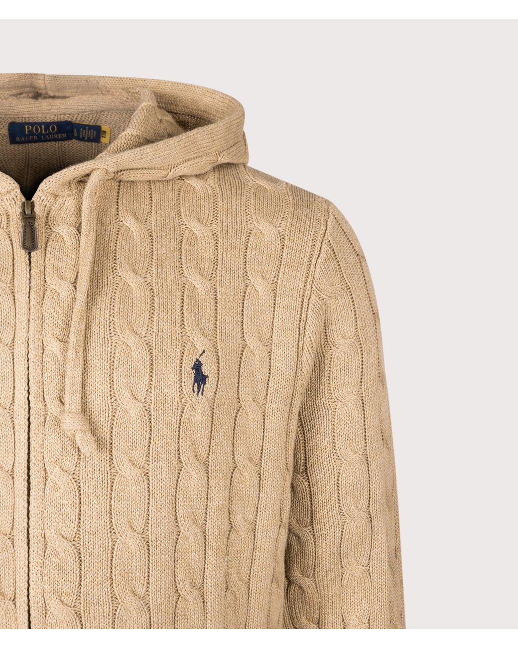 Polo Ralph Lauren Natural Regular Fit Zip Through Cable Knit for men