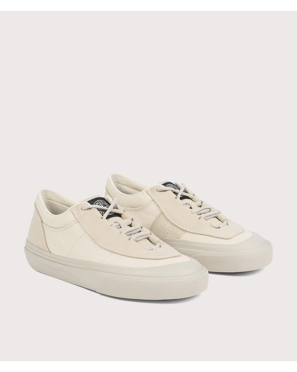 Stone Island Natural Canvas Suede Low Top Trainers for men
