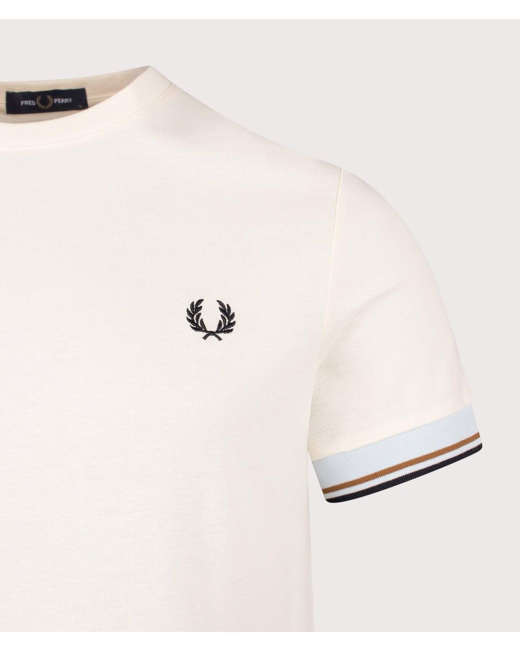 Fred Perry Natural Regular Fit Twin Tipped Cuff T-Shirt for men