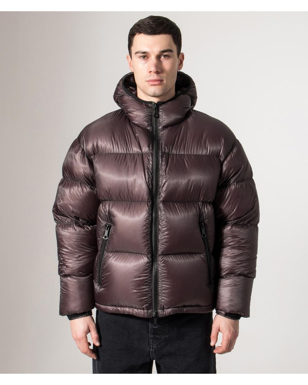 MKI Miyuki-Zoku Red Translucent Hooded Bubble Jacket for men