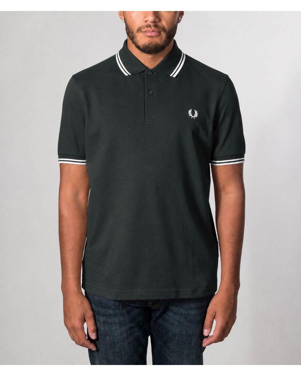 Fred Perry Black Regular Fit Twin Tipped Polo Shirt for men