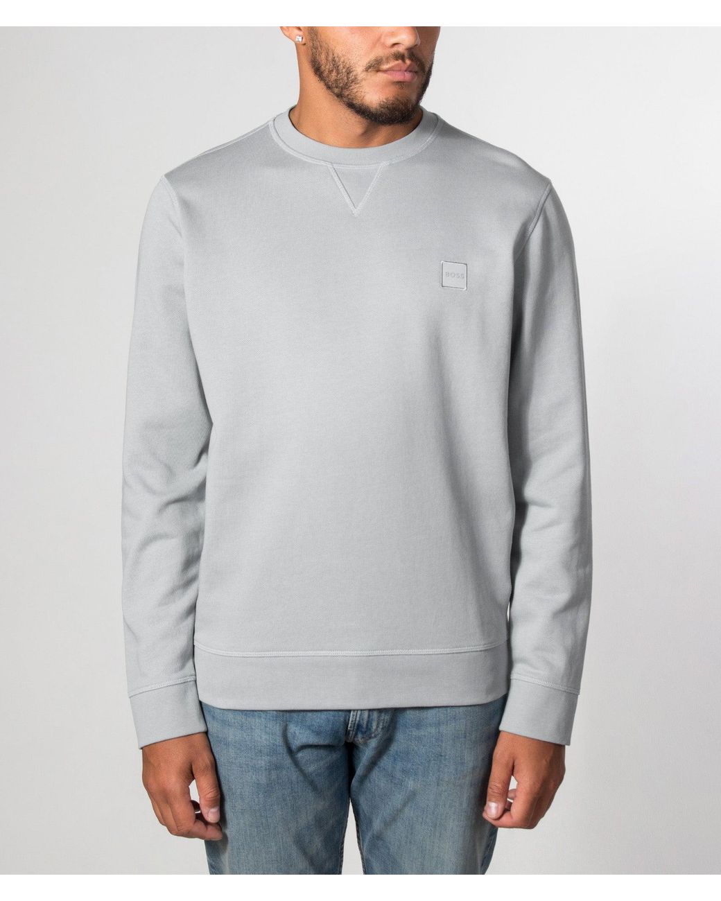 Boss Gray Regular Fit Westart Sweatshirt for men
