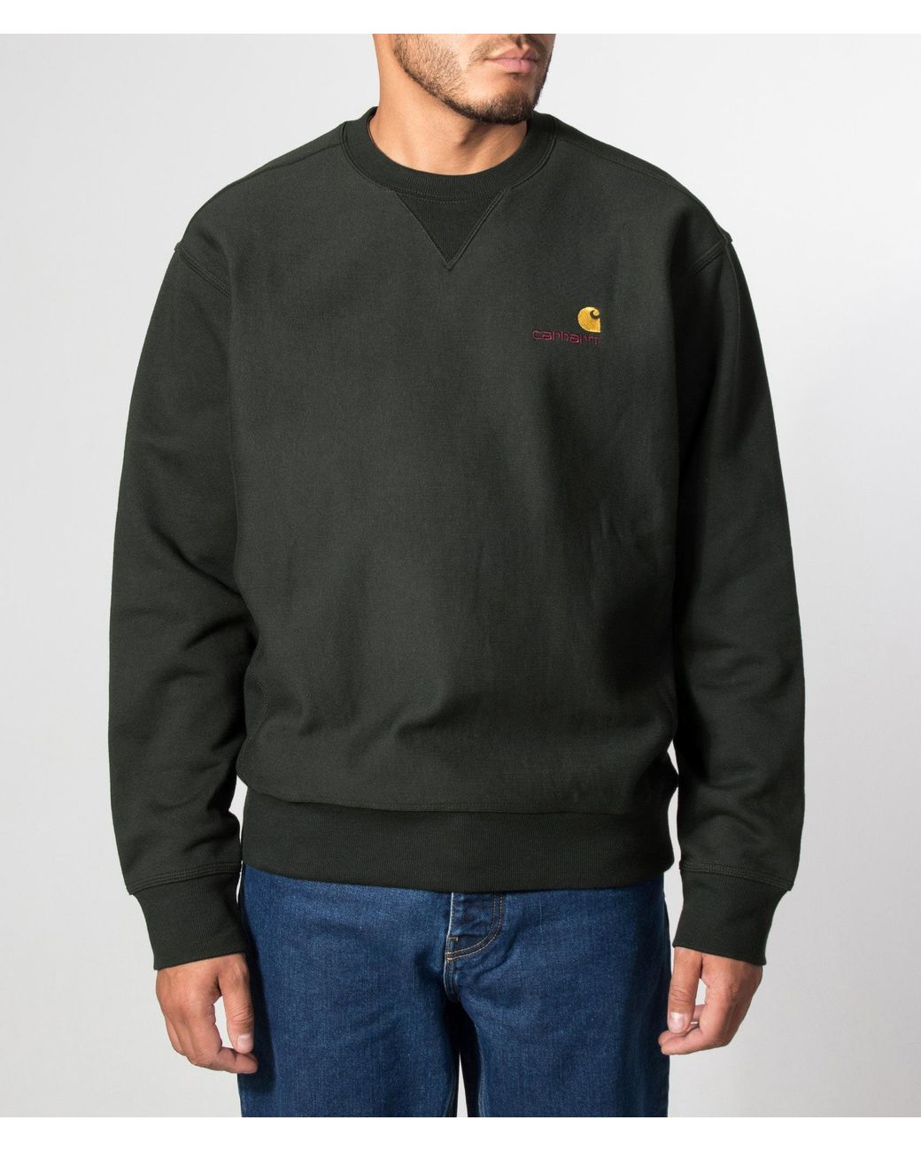 Carhartt Green Loose Fit American Script Sweatshirt for men