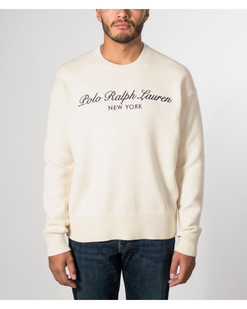 Polo Ralph Lauren Natural Relaxed Fit Wool Blend Knitted Jumper for men