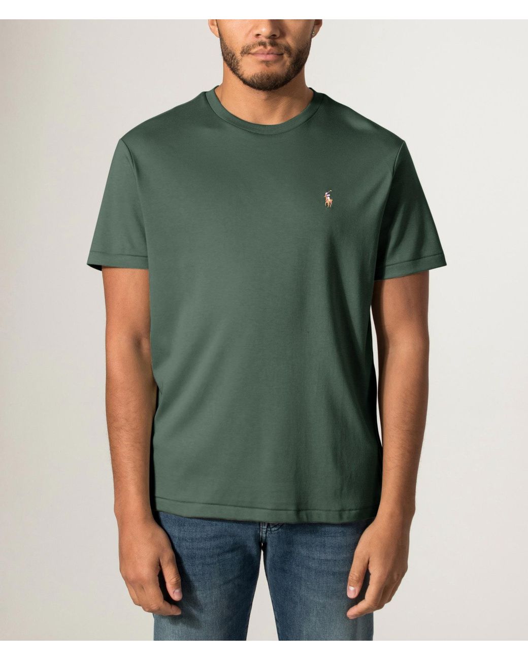 Polo Ralph Lauren Green Custom Slim Fit Pima T-Shirt for men