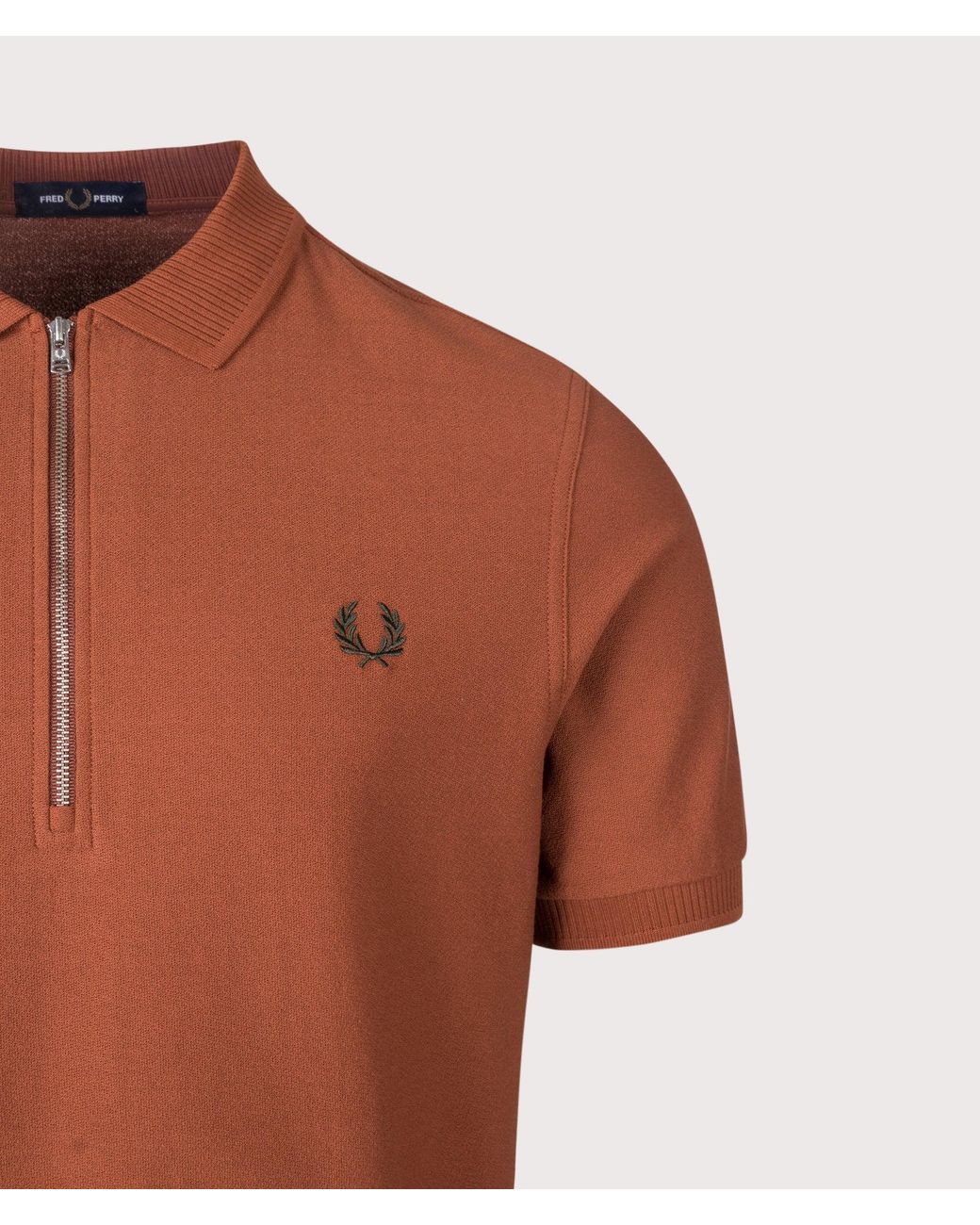 Fred Perry Orange Regular Fit Crepe Piqué Polo Shirt for men