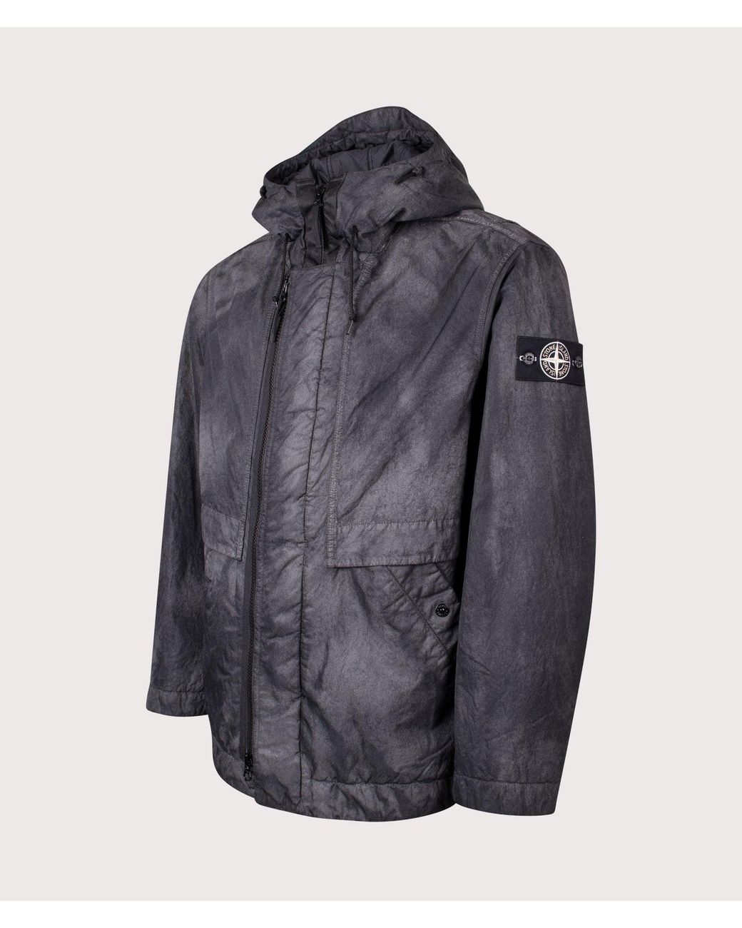 Stone Island Gray Relaxed Fit Dense Nylon-Tc Hand Sprayed Reflective Jacket for men
