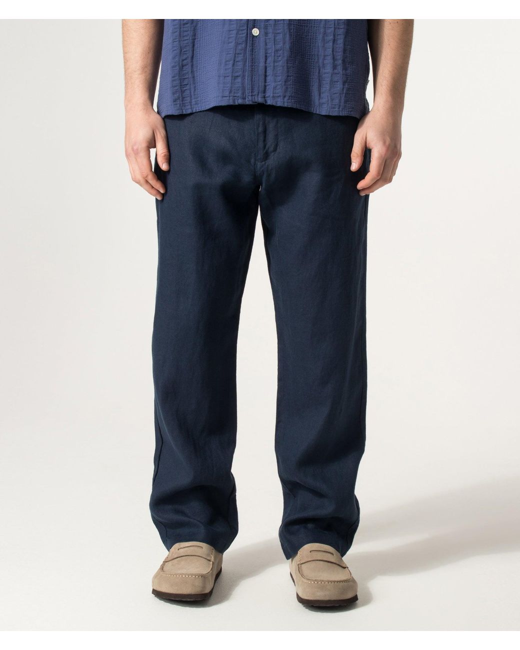 NN07 Blue Regular Fit Straight Leg Aden Chinos for men