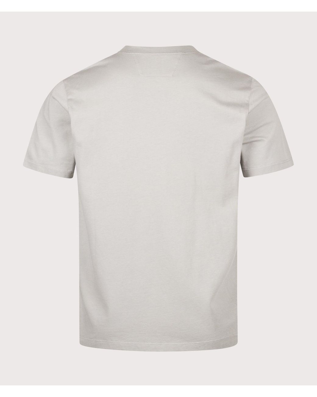 C P Company White 30/1 Jersey Logo Patch T-Shirt for men