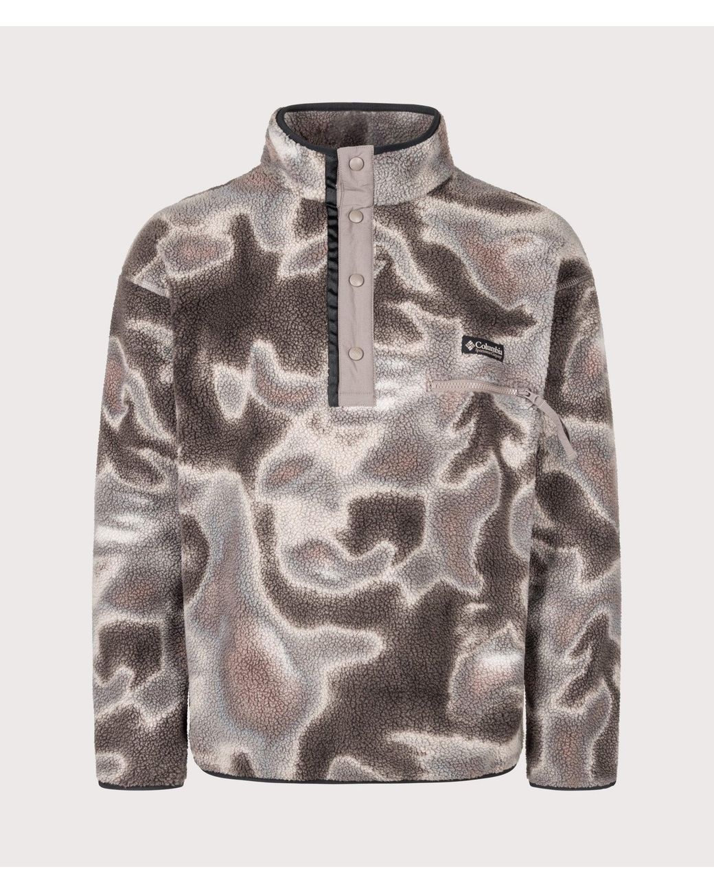 Columbia Gray Regular Fit Helvetia Ii Printed Half Snap Fleece for men