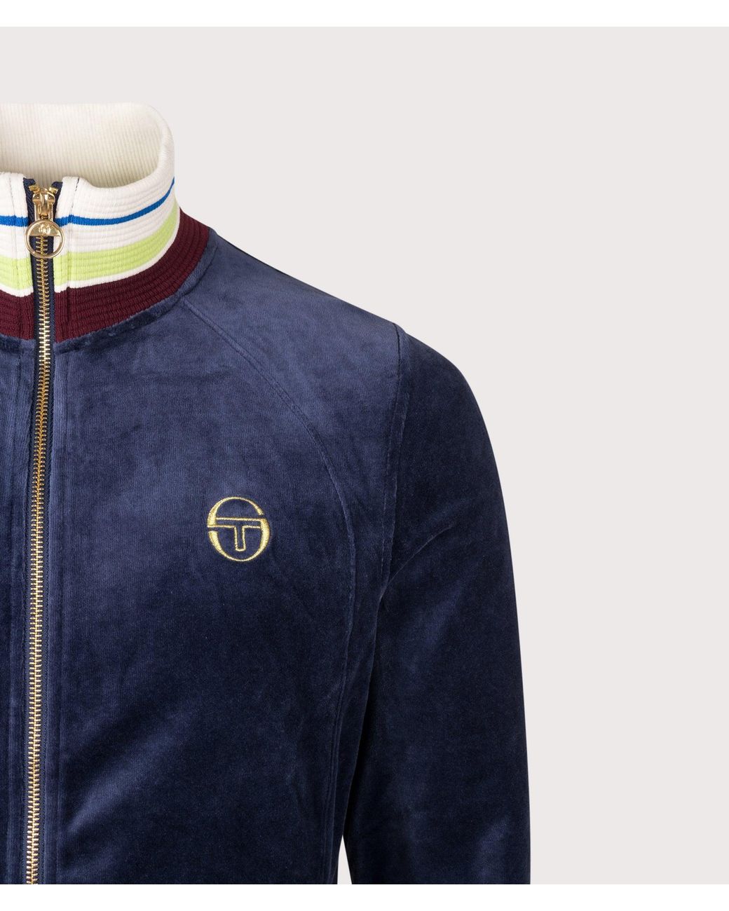 Sergio Tacchini Blue Regular Velour Sartori Track Jacket for men