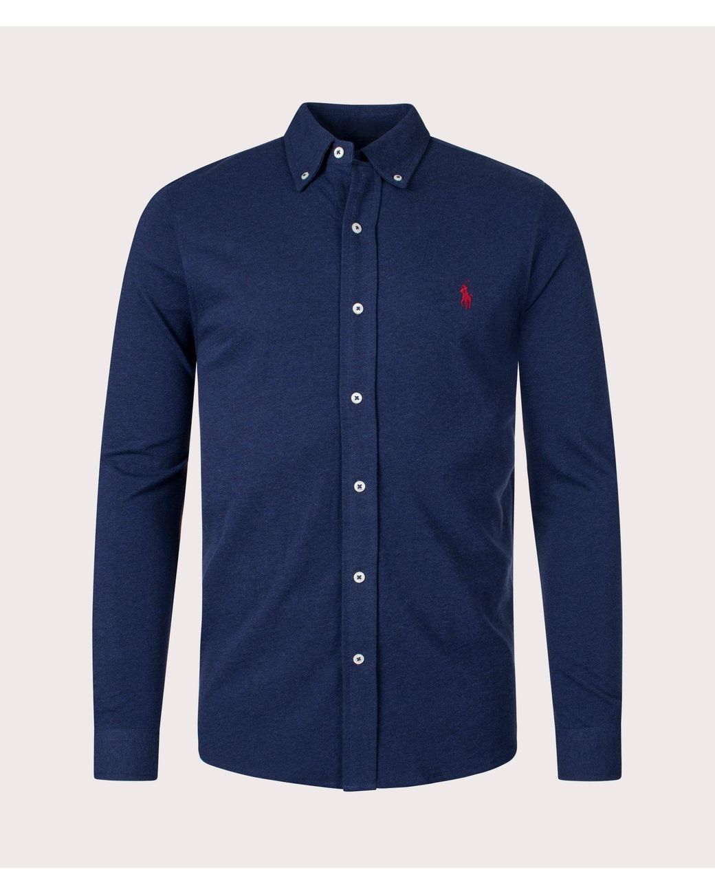 Polo Ralph Lauren Blue Featherweight Mesh Shirt for men