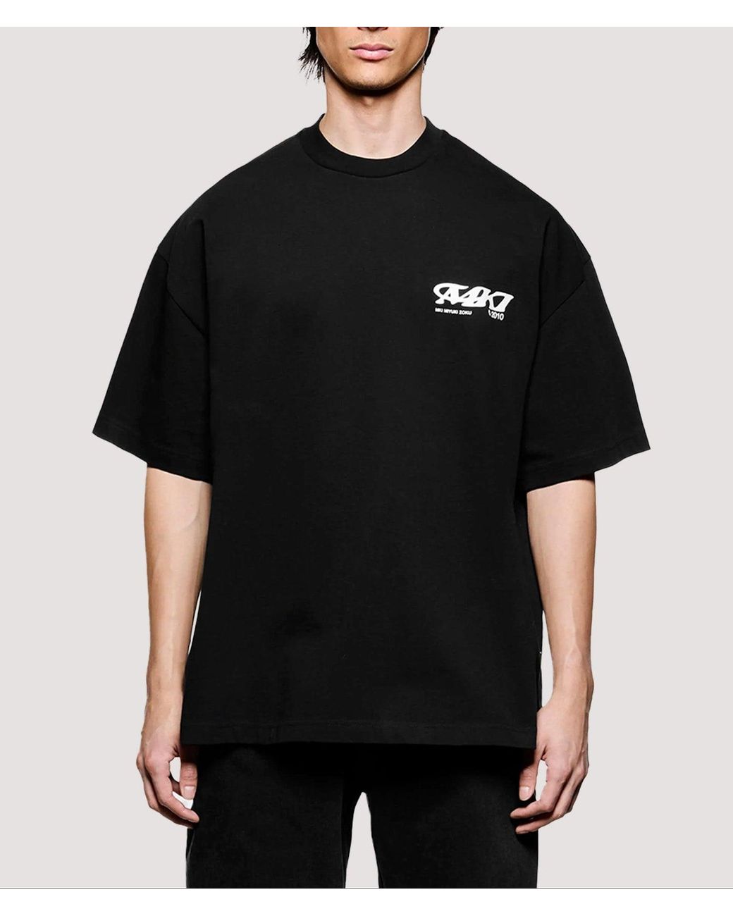 MKI Miyuki-Zoku Black Box Fit Stack T-Shirt for men