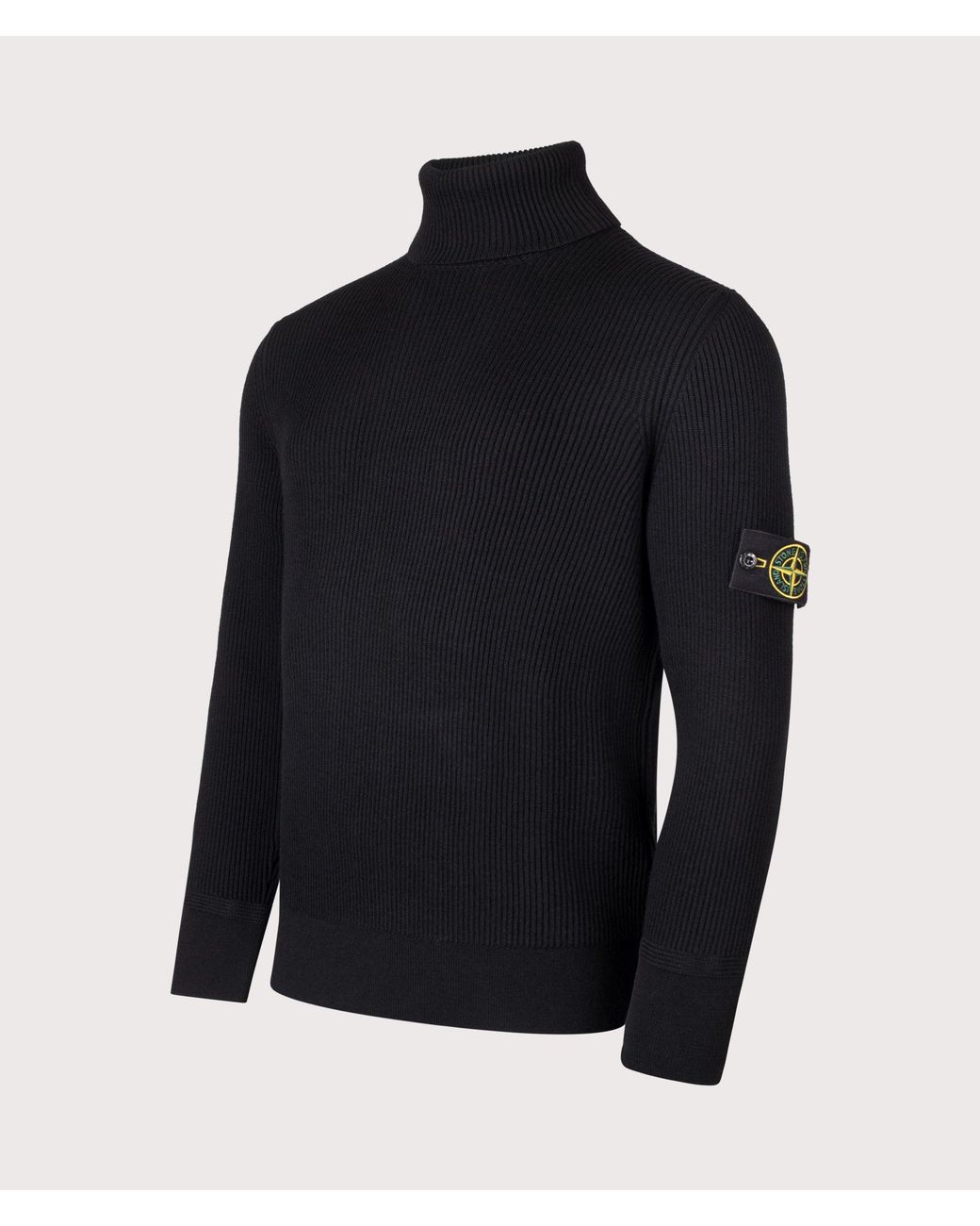 Stone Island Blue Full Rib Rws Wool Turtle Neck Jumper for men