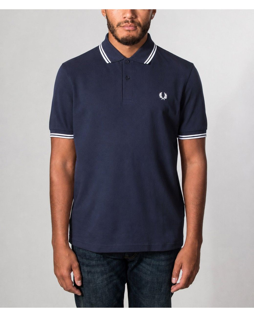 Fred Perry Blue Twin Tipped Polo Shirt for men