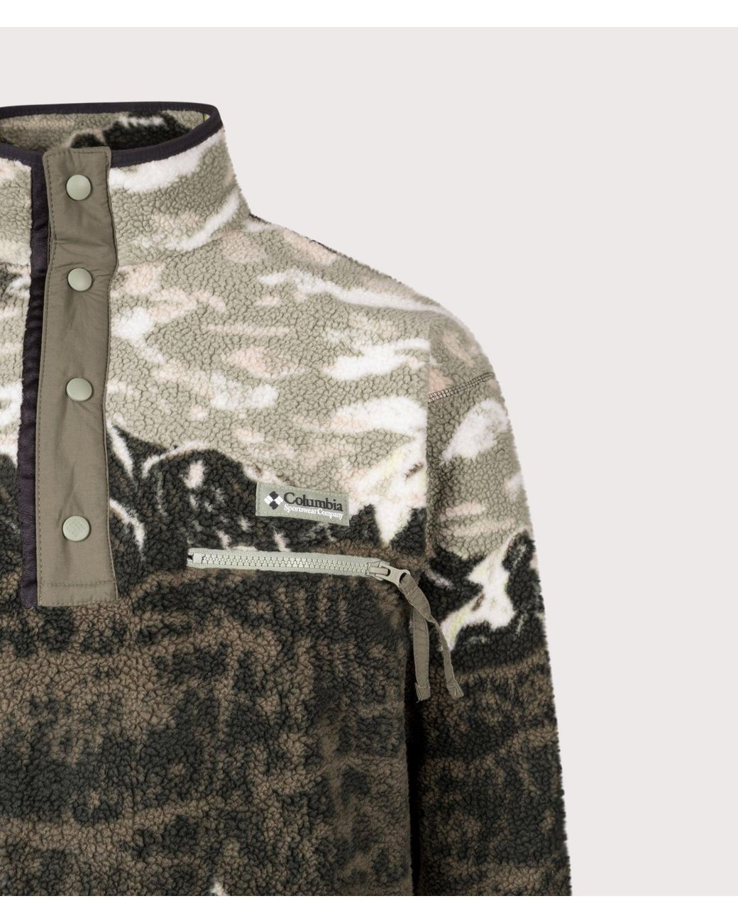 Columbia Gray Helvetia Ii Printed Half Snap Fleece for men