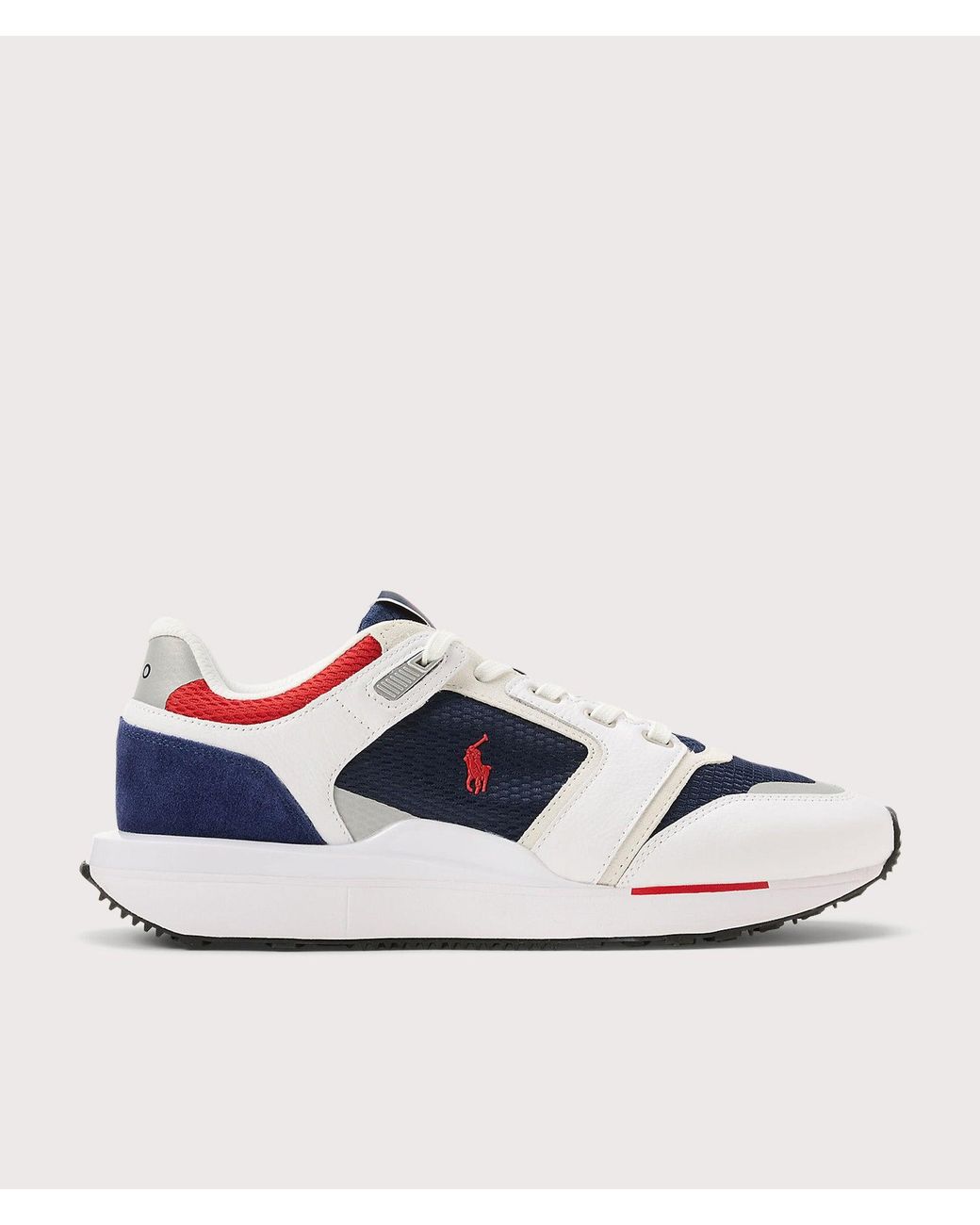 Ralph Lauren Blue Train 89 V2 Suede-Paneled Sneakers for men