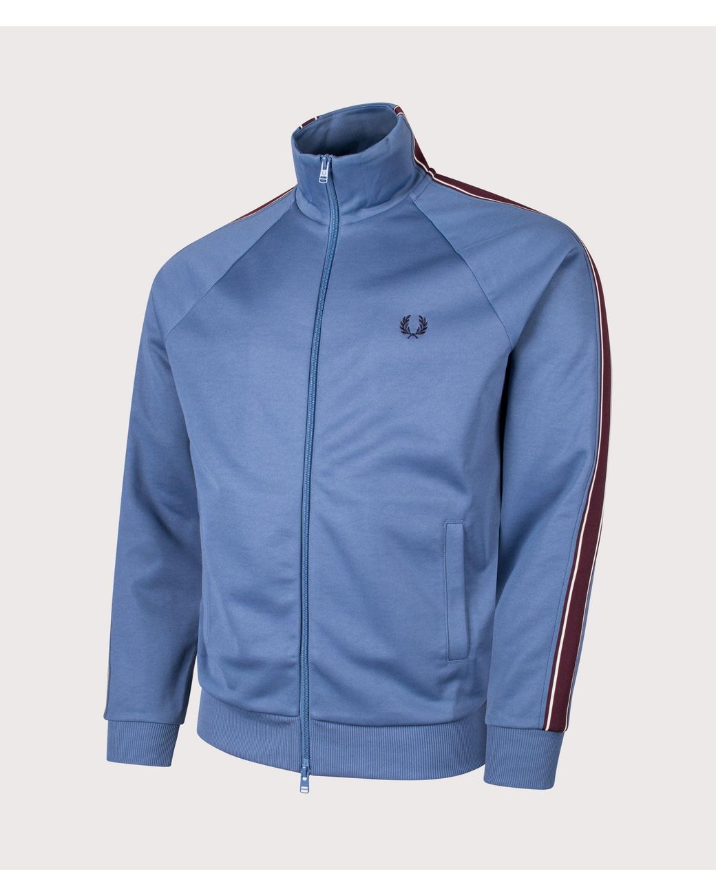Fred Perry Blue Regular Fit Tramline Tape Track Jacket for men