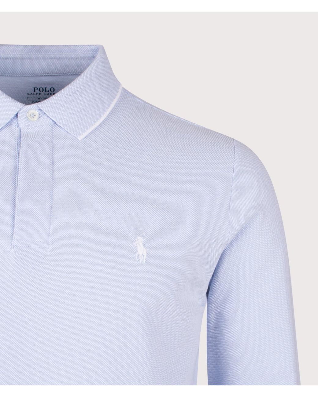 Polo Ralph Lauren Custom Slim Fit Long Sleeve Oxford Mesh Polo Shirt in ...