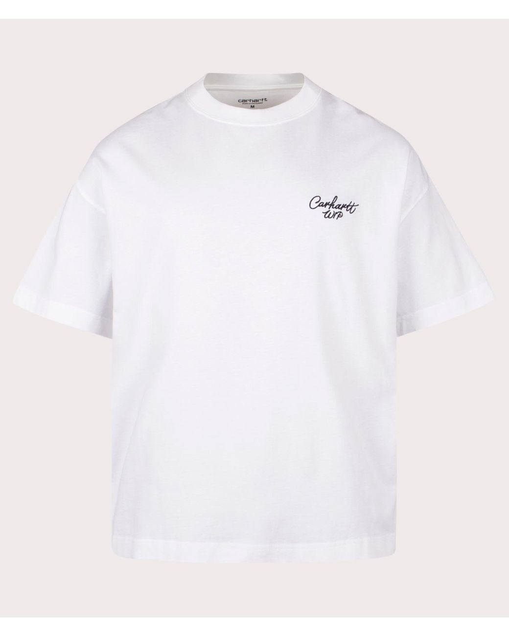 Carhartt White Boxy Loose Fit Signature Script T-Shirt for men