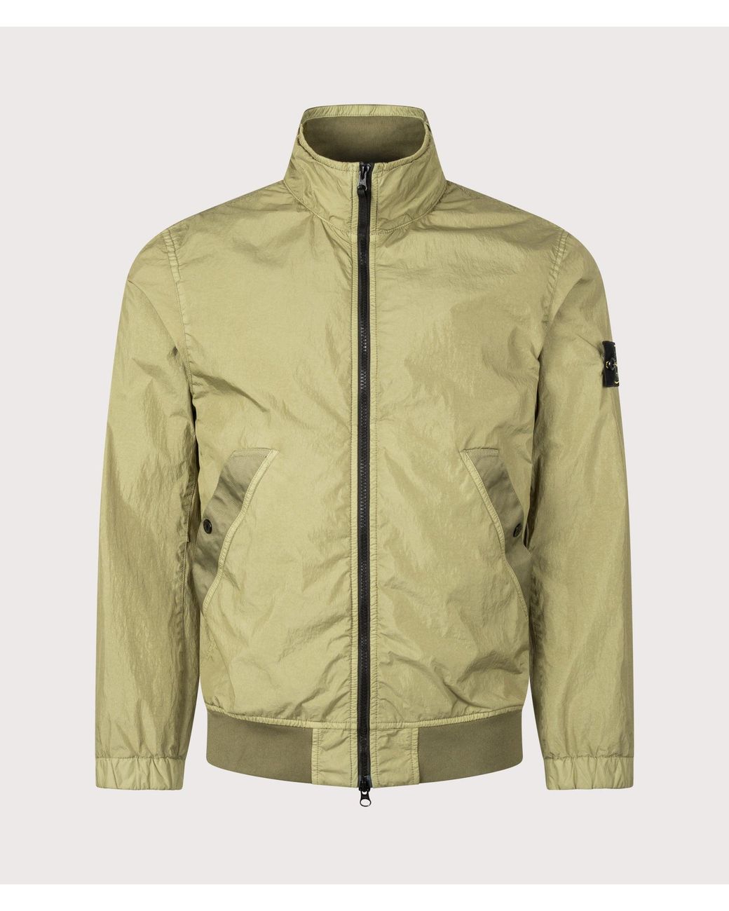 Stone Island Green Garment Dyed Crinkle Reps Ny Jacket for men