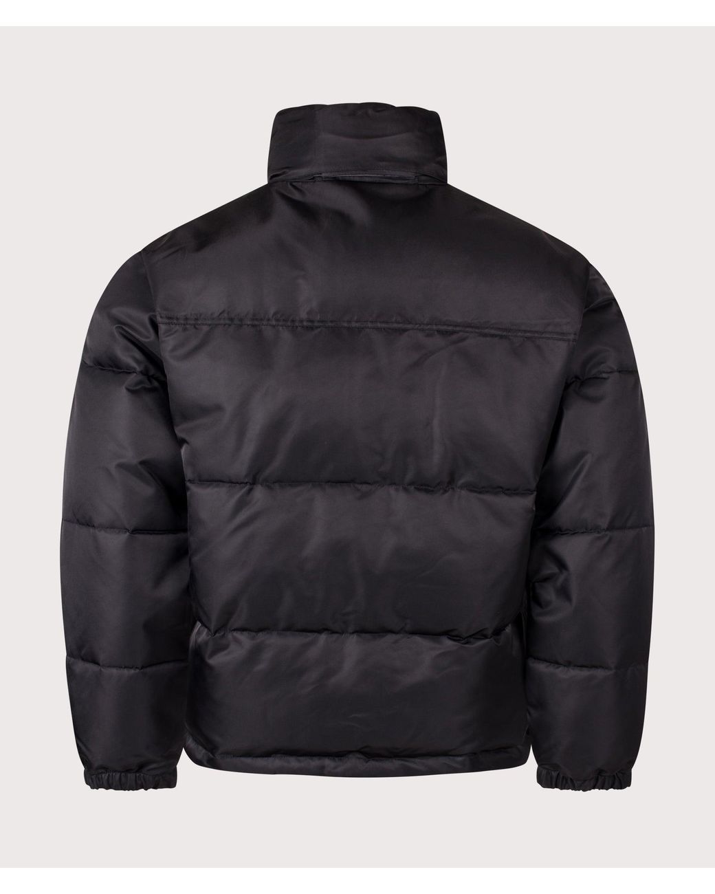 Drole de Monsieur Black Relaxed Fit Slogan Puffer Jacket for men