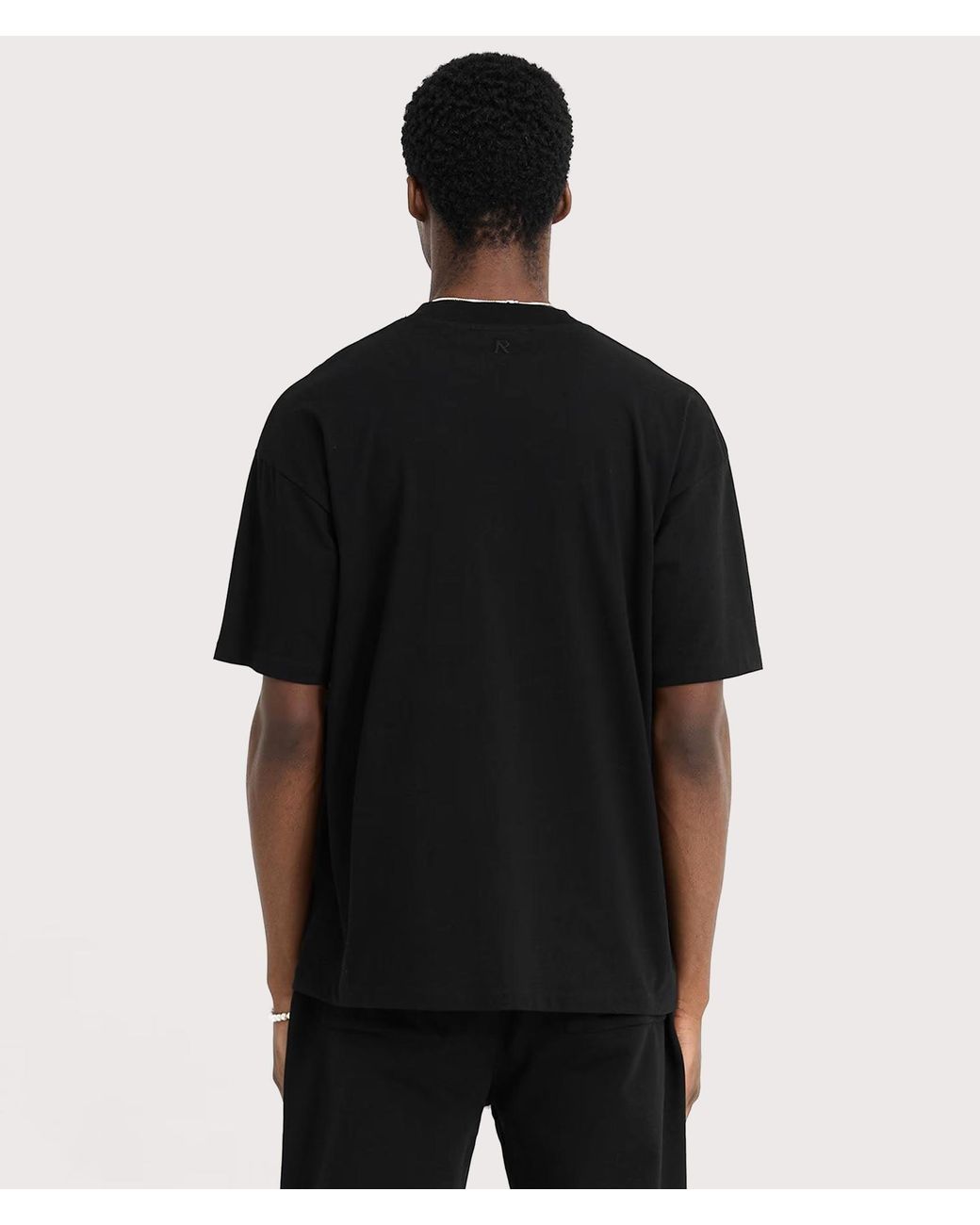 Represent Black Oversized Initial T-Shirt for men