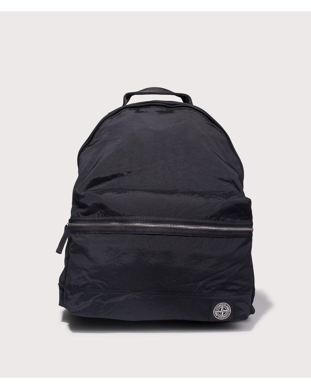 Stone Island Blue Coated Nylon Backpack for men