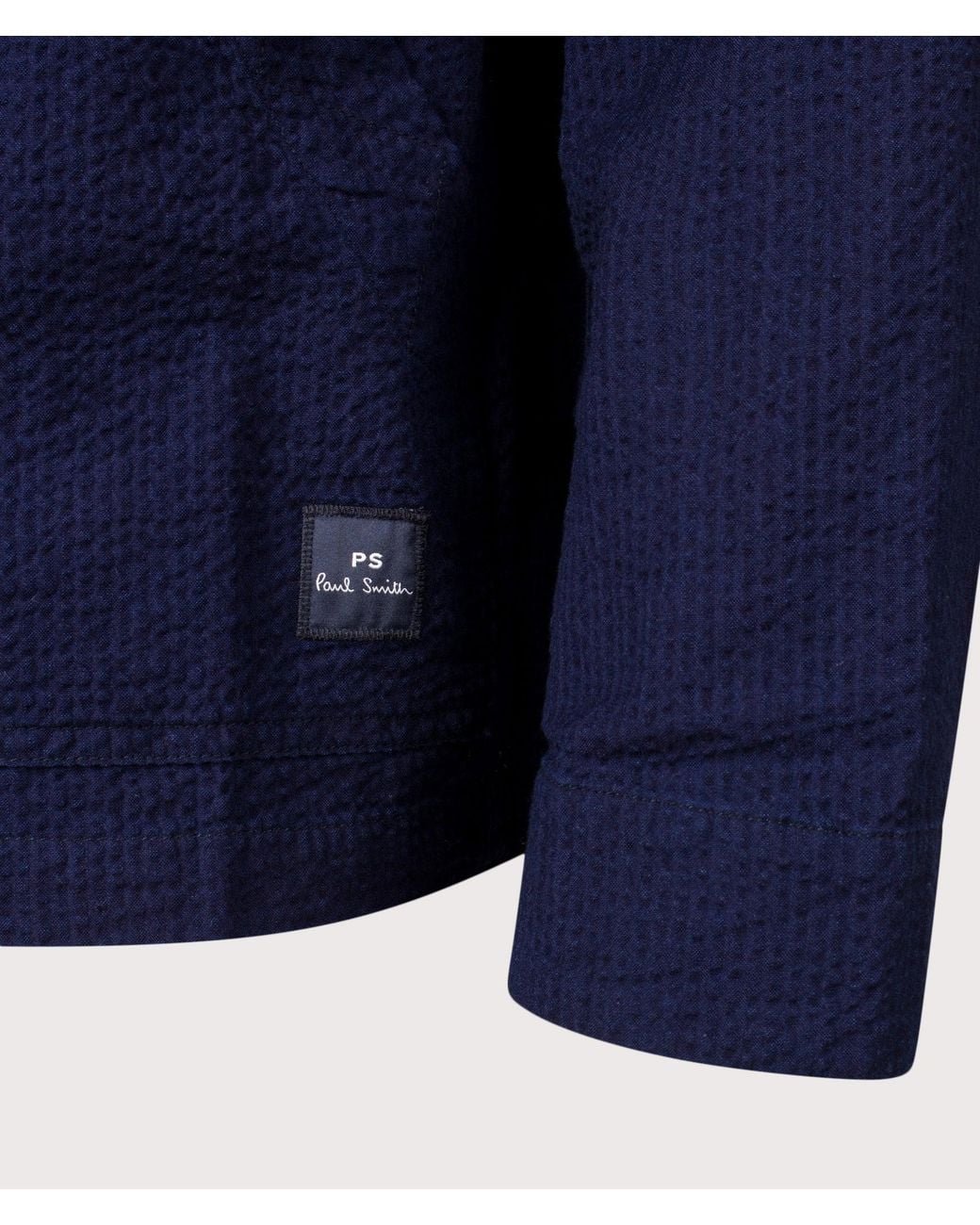 Paul Smith Blue Relaxed Fit Cotton Seersucker Work Jacket for men