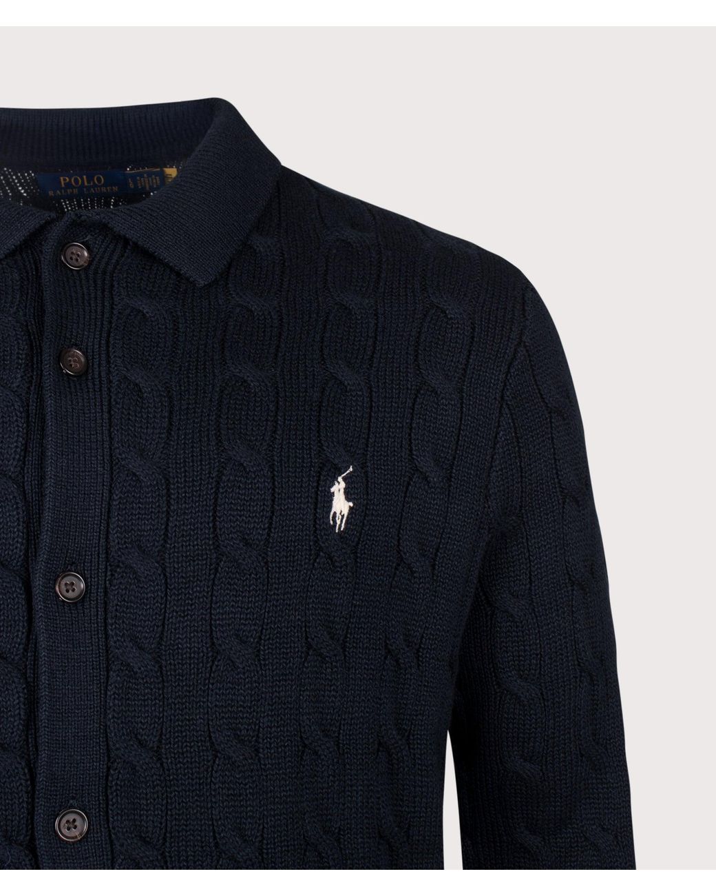 Polo Ralph Lauren Blue Cable-Knit Cotton Cardigan for men