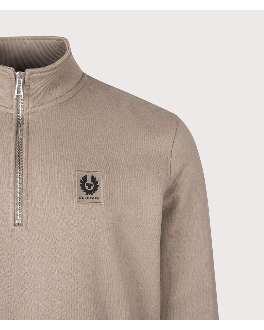 Belstaff Gray Regular Fit Quarter Zip Sweatshirt for men