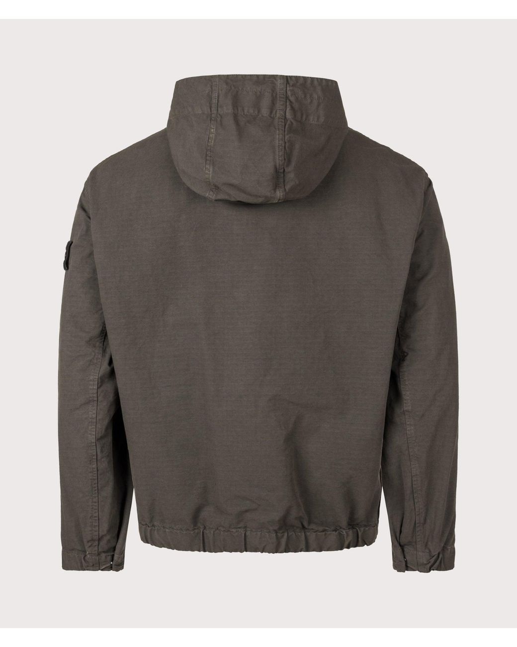 Stone Island Gray Comfort Fit Organic Cotton Ripstop Hooded Overshirt for men