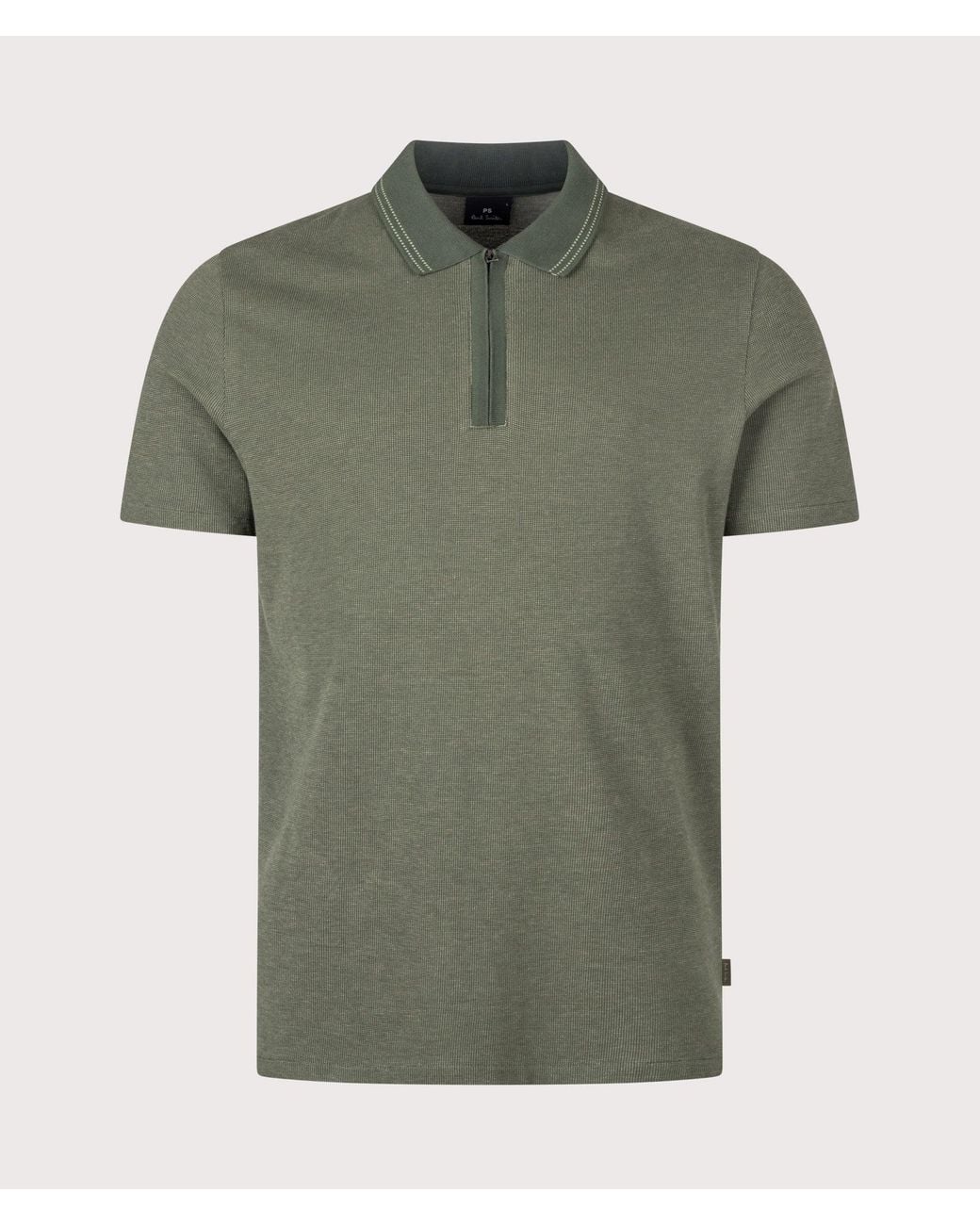 Paul Smith Green Regular Fit Quarter Zip Polo Shirt for men