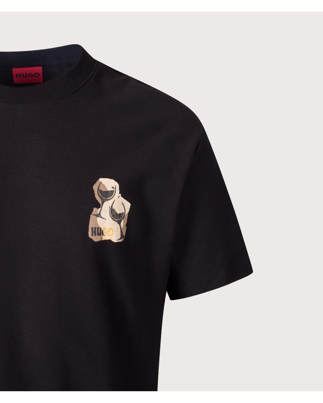 HUGO Black Relaxed Fit Detzi T-Shirt for men
