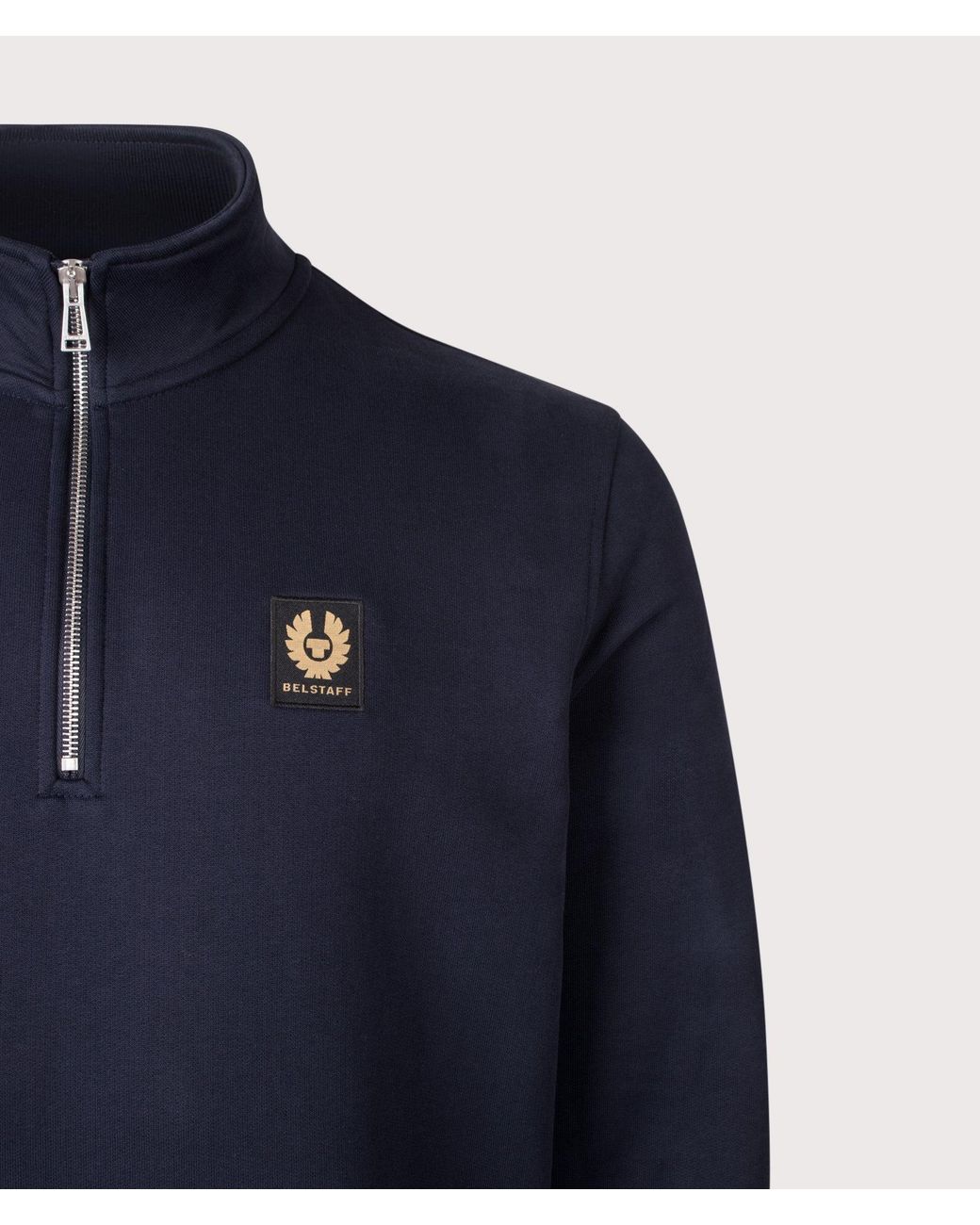 Belstaff Blue Regular Fit Quarter Zip Sweatshirt for men