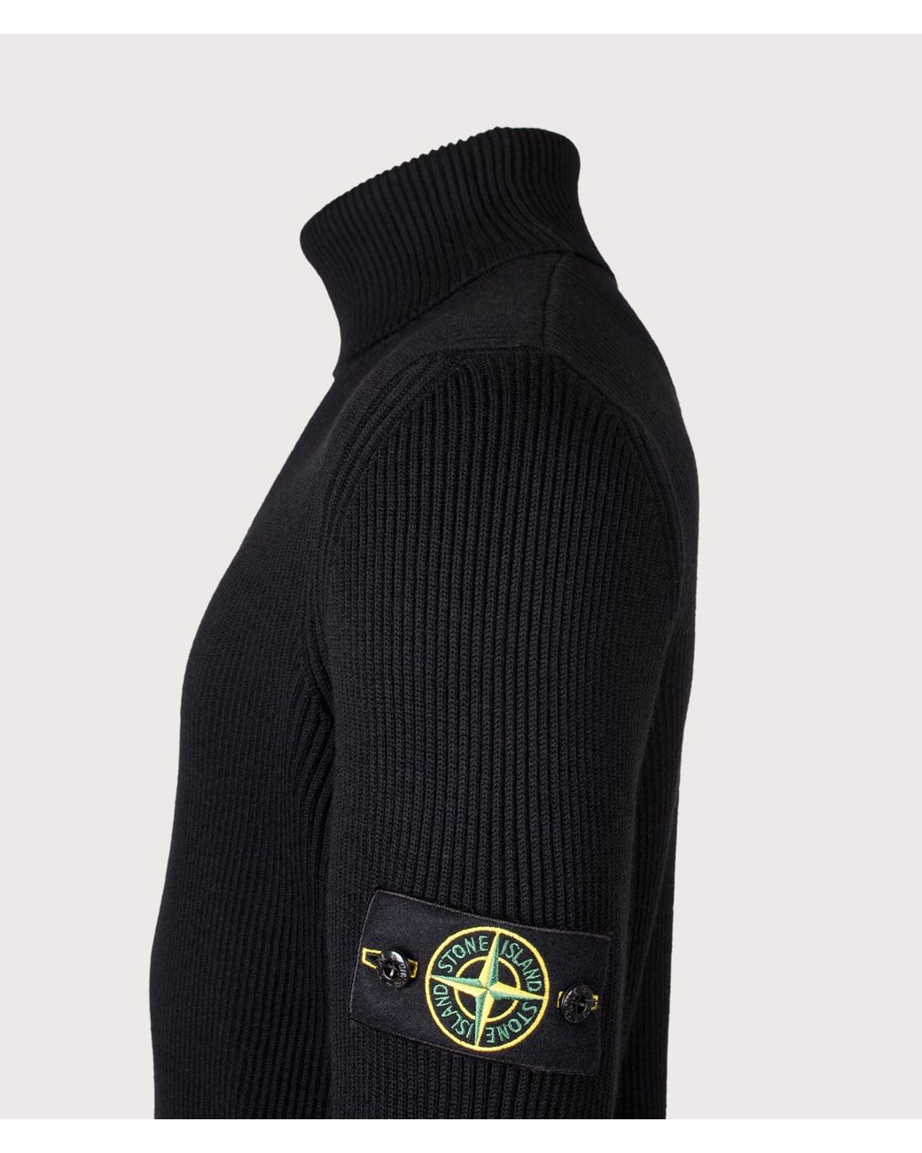 Stone Island Blue Full Rib Rws Wool Turtle Neck Jumper for men
