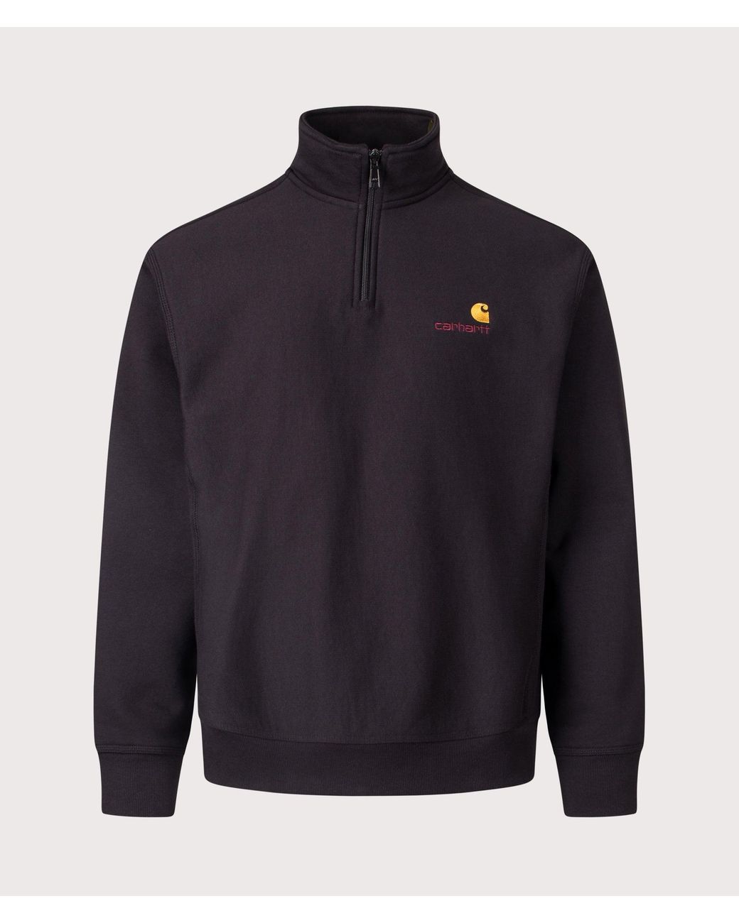 Carhartt Blue Loose Fit Quarter Zip American Script Sweatshirt for men