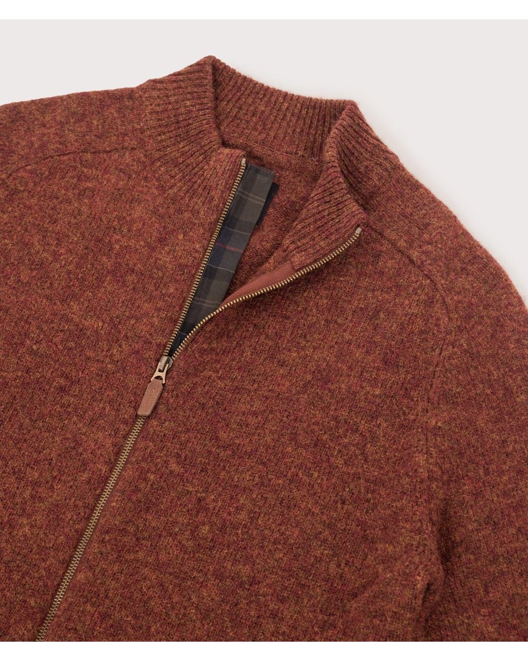 Barbour Red Regular Fit Talder Zip Through Jumper for men
