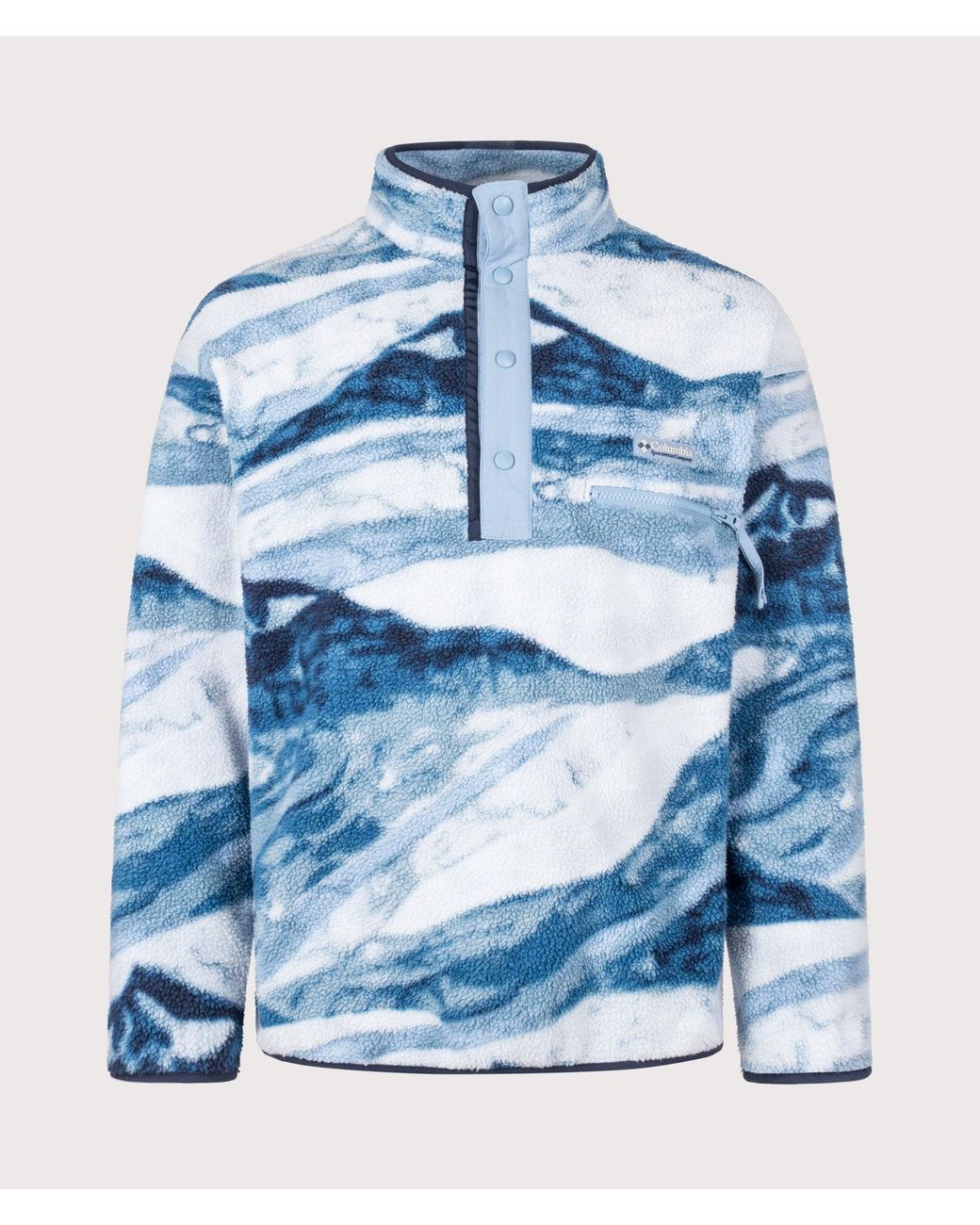 Columbia Blue Regular Fit Helvetia Ii Printed Half Snap Fleece for men