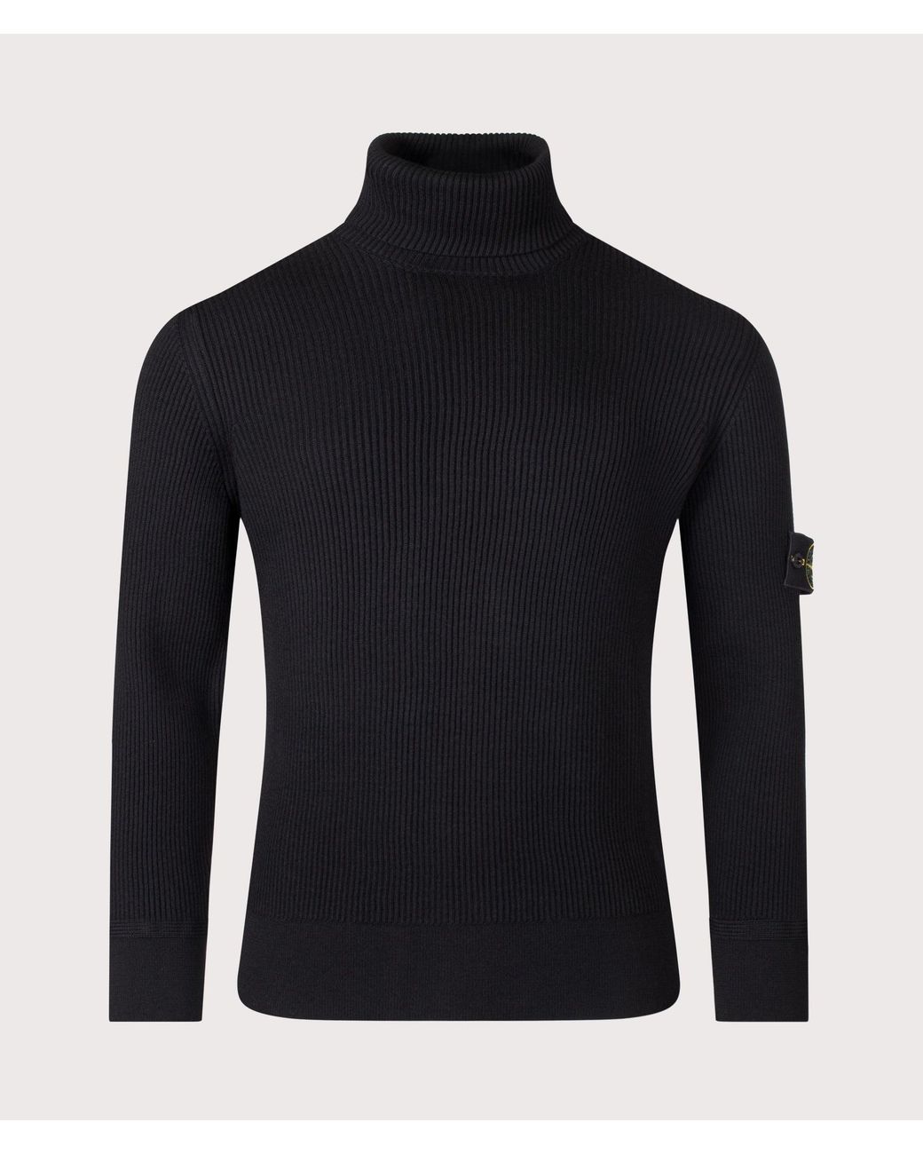 Stone Island Blue Full Rib Rws Wool Turtle Neck Jumper for men