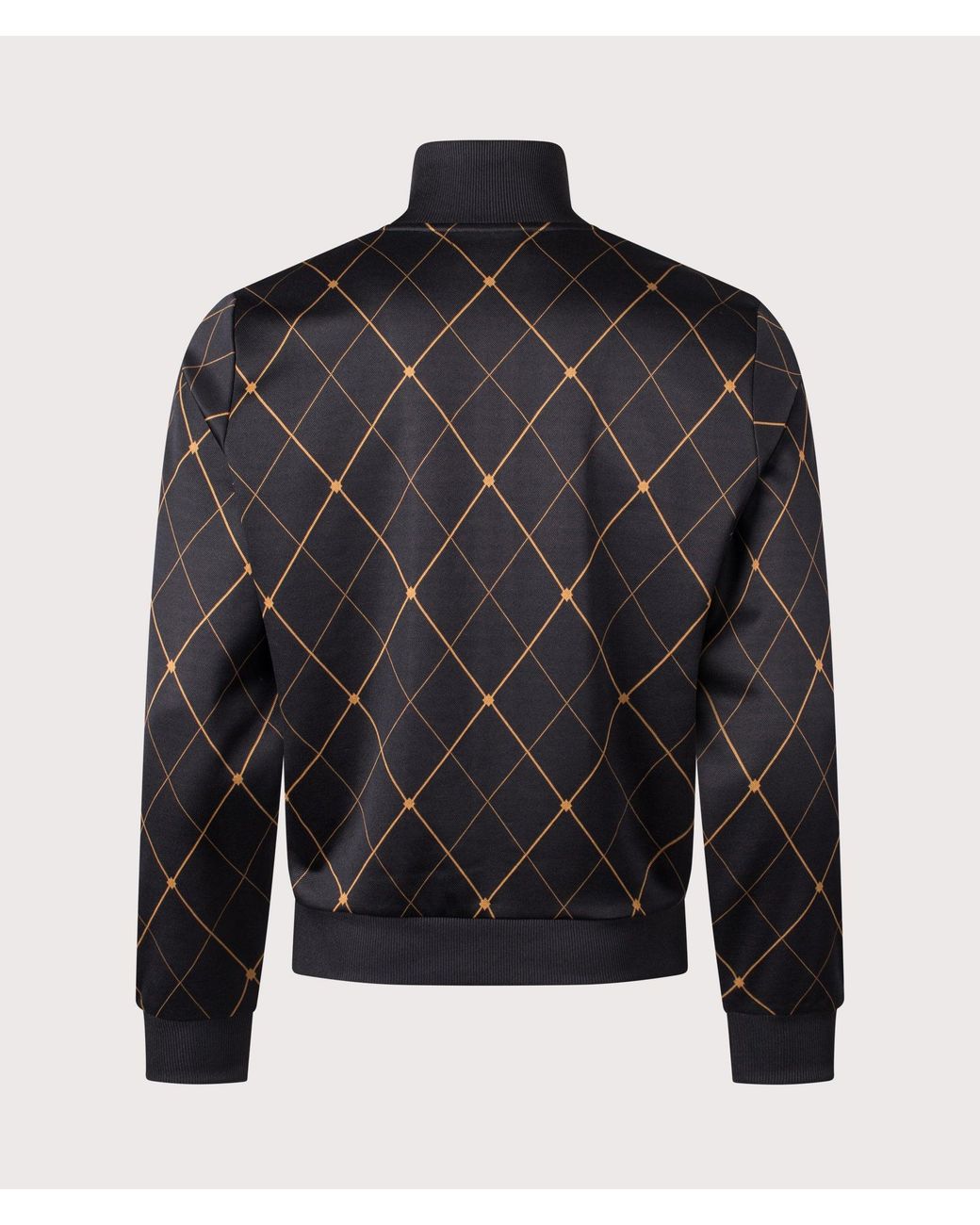 Fred Perry Black Regular Fit Argyle Track Jacket for men