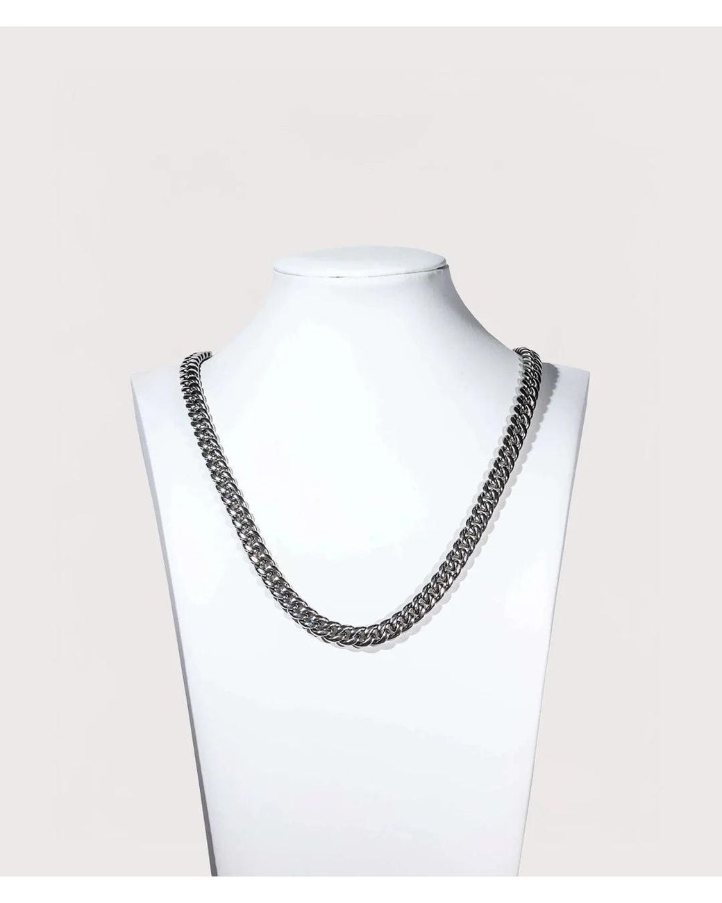 Mysterious Jeweller White Stainless Steel Cuban Link Chain 8Mm 20&Quot for men