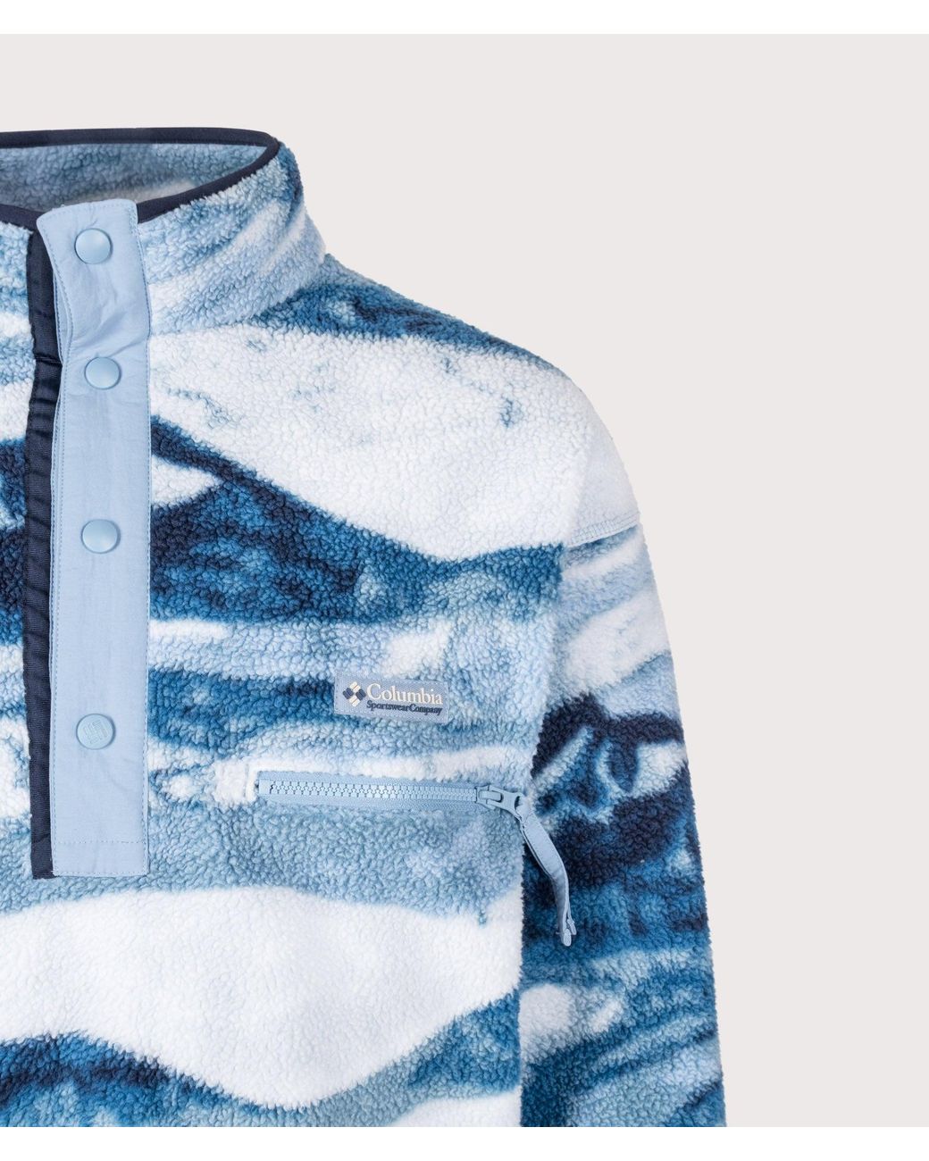 Columbia Blue Regular Fit Helvetia Ii Printed Half Snap Fleece for men