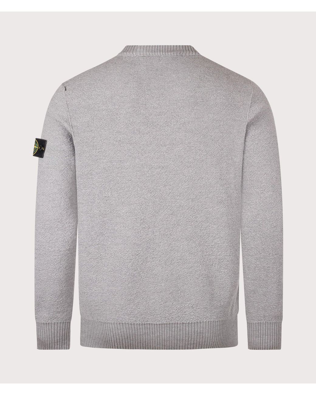 Stone Island Gray Loose Fit Pure Rws Wool Jumper for men