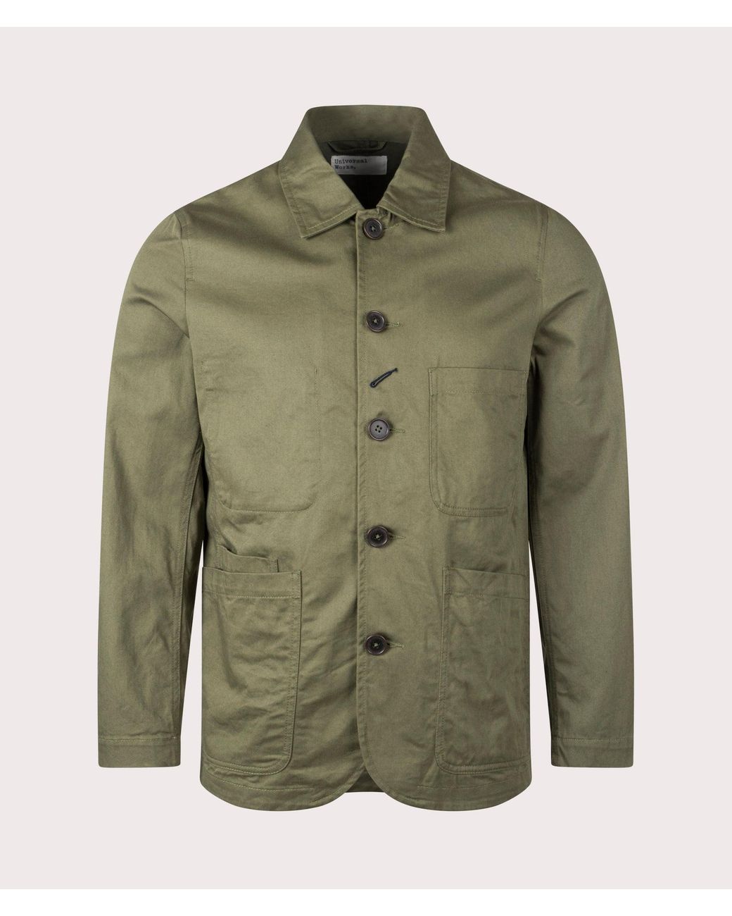 Universal Works Green Twill Bakers Jacket for men