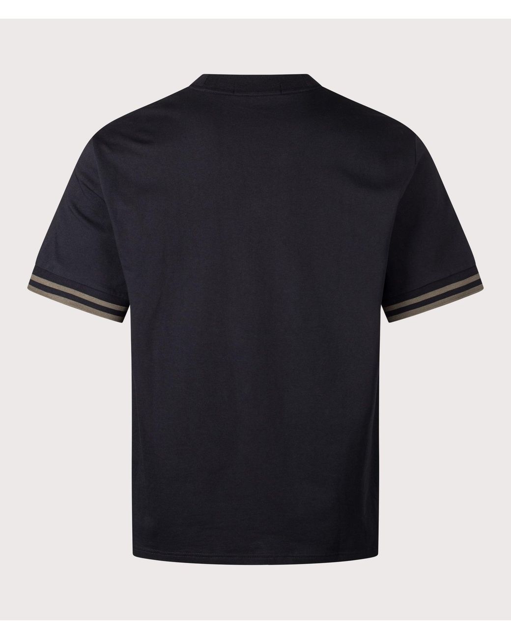 Fred Perry Black Relaxed Fit Bold Tipped T-Shirt for men