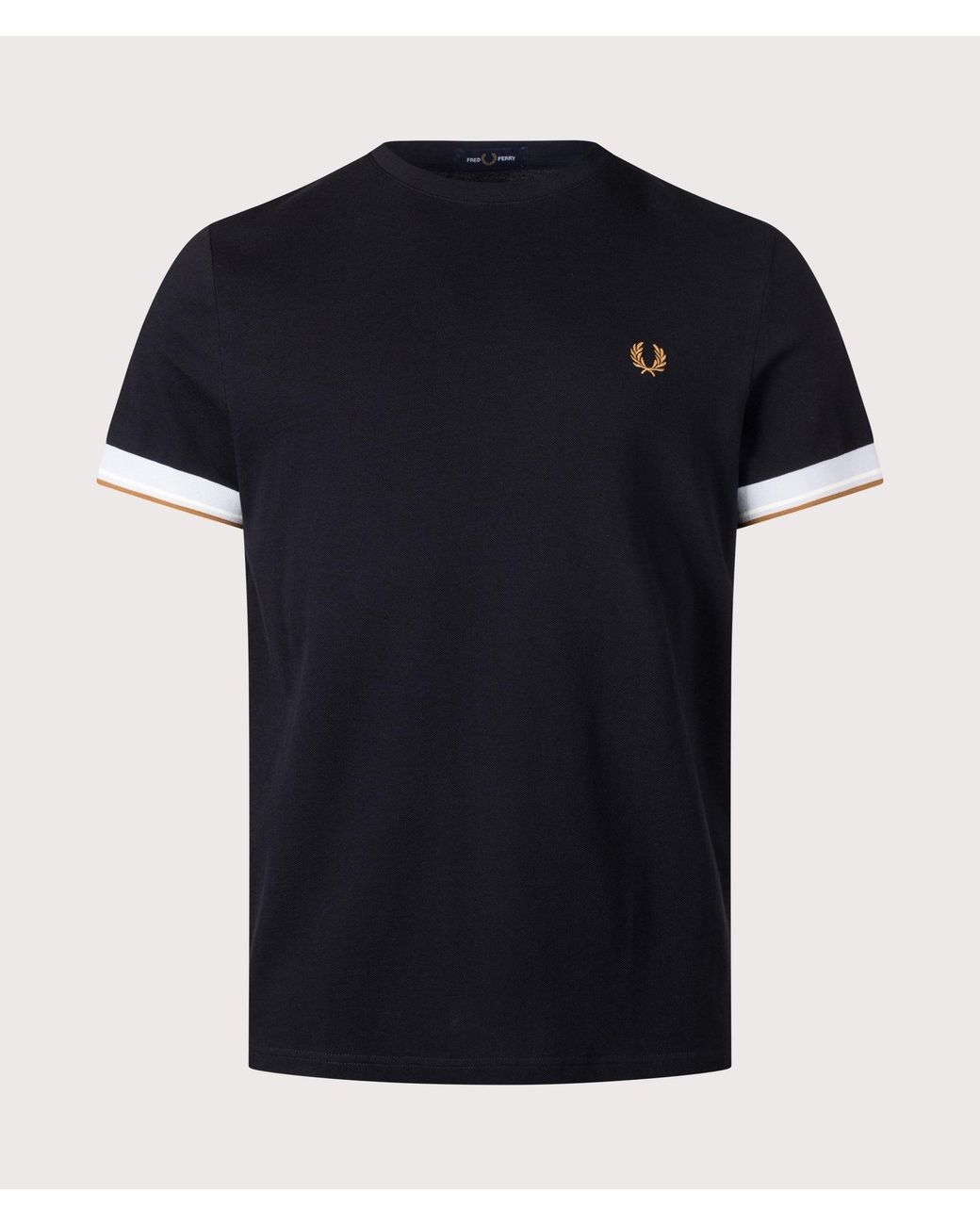 Fred Perry Black Regular Fit Twin Tipped Cuff T-Shirt for men