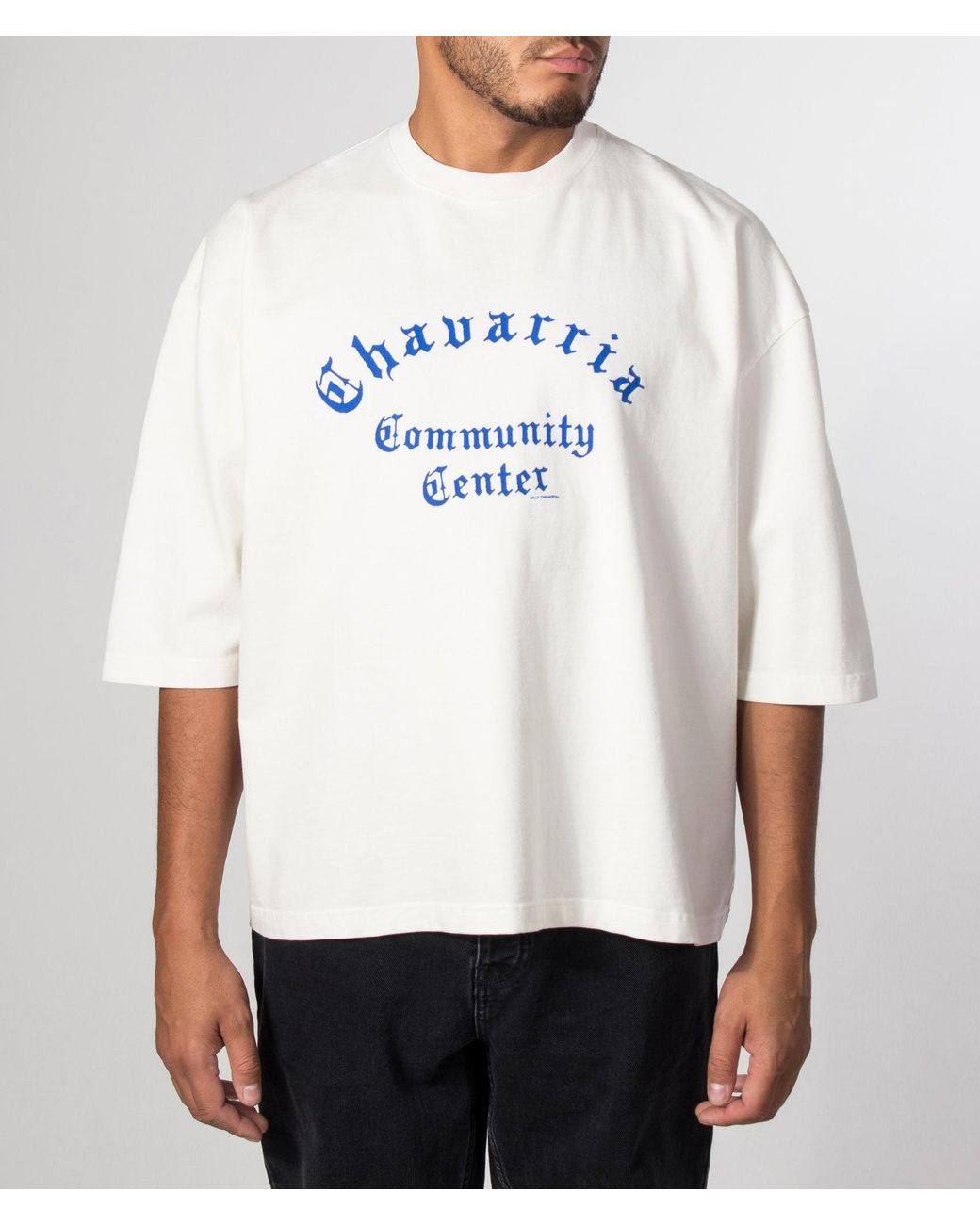 Willy Chavarria Natural Oversized Community Center Buffalo T-Shirt for men
